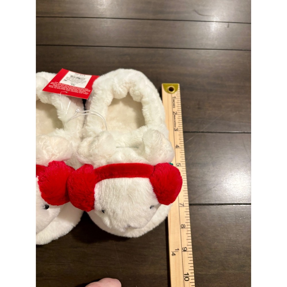 Wondershop Target Kids Polar Bear Earmuff Slippers White XL 11-12 Holiday - Picture 6 of 6